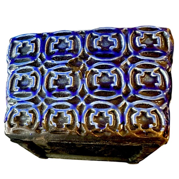 Vintage 70s Retro Mid Century Cobalt Blue Ceramic Vase - Picture 9 of 12